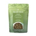A 1oz bag of Full Leaf Tea Company Organic Decaf Sencha Loose Leaf Tea.