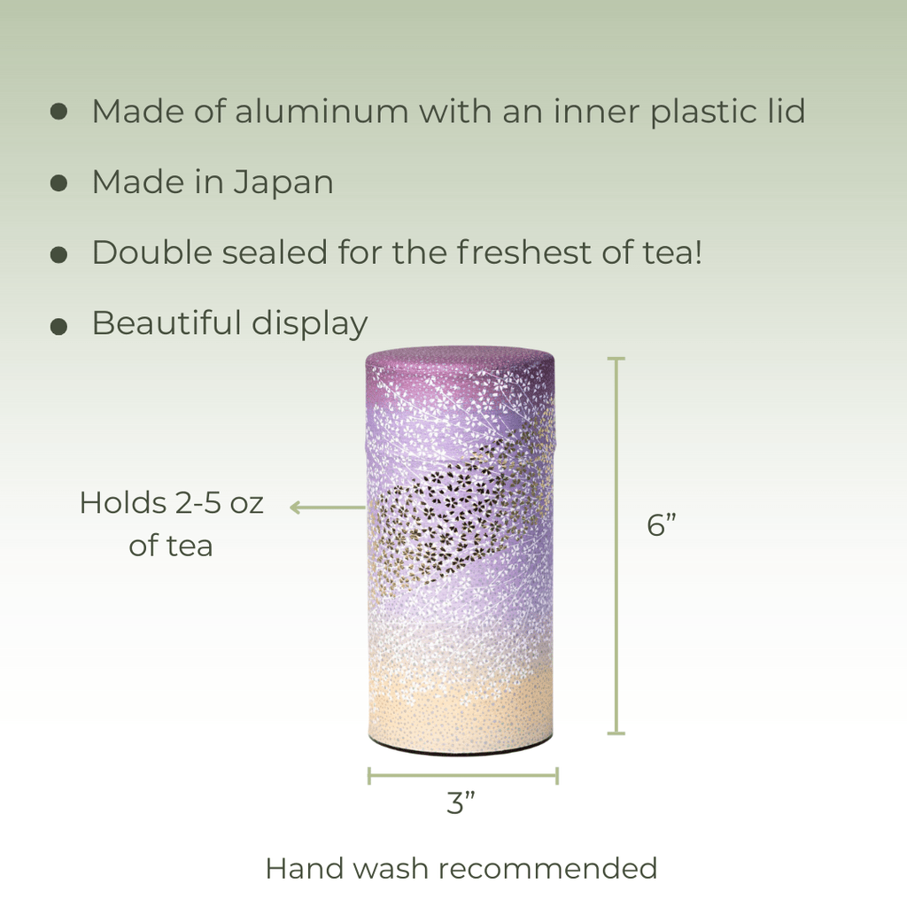Japanese Tea Canister - Pink and Gold Flower - Accessories - Full Leaf Tea Company