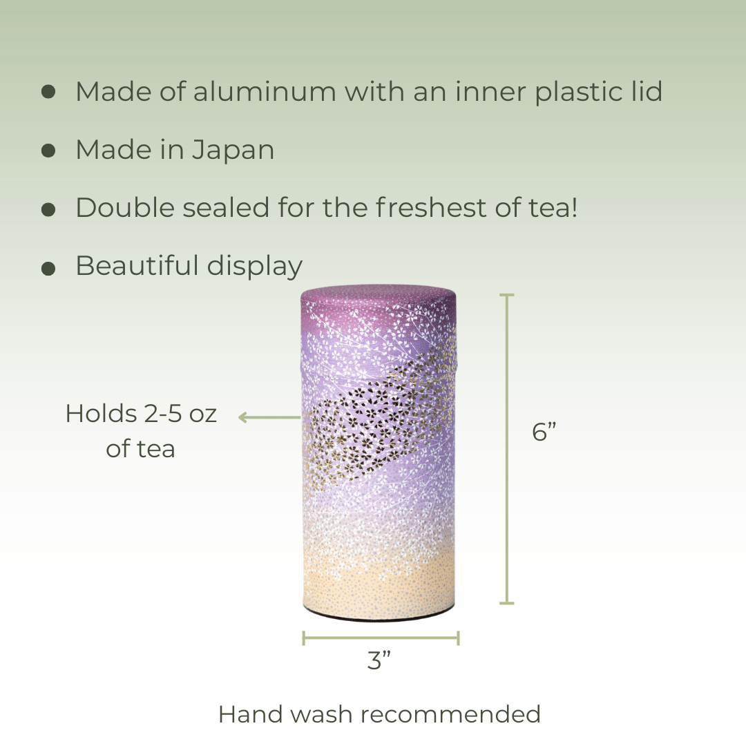 Japanese Tea Canister - Pink and Gold Flower - Accessories - Full Leaf Tea Company