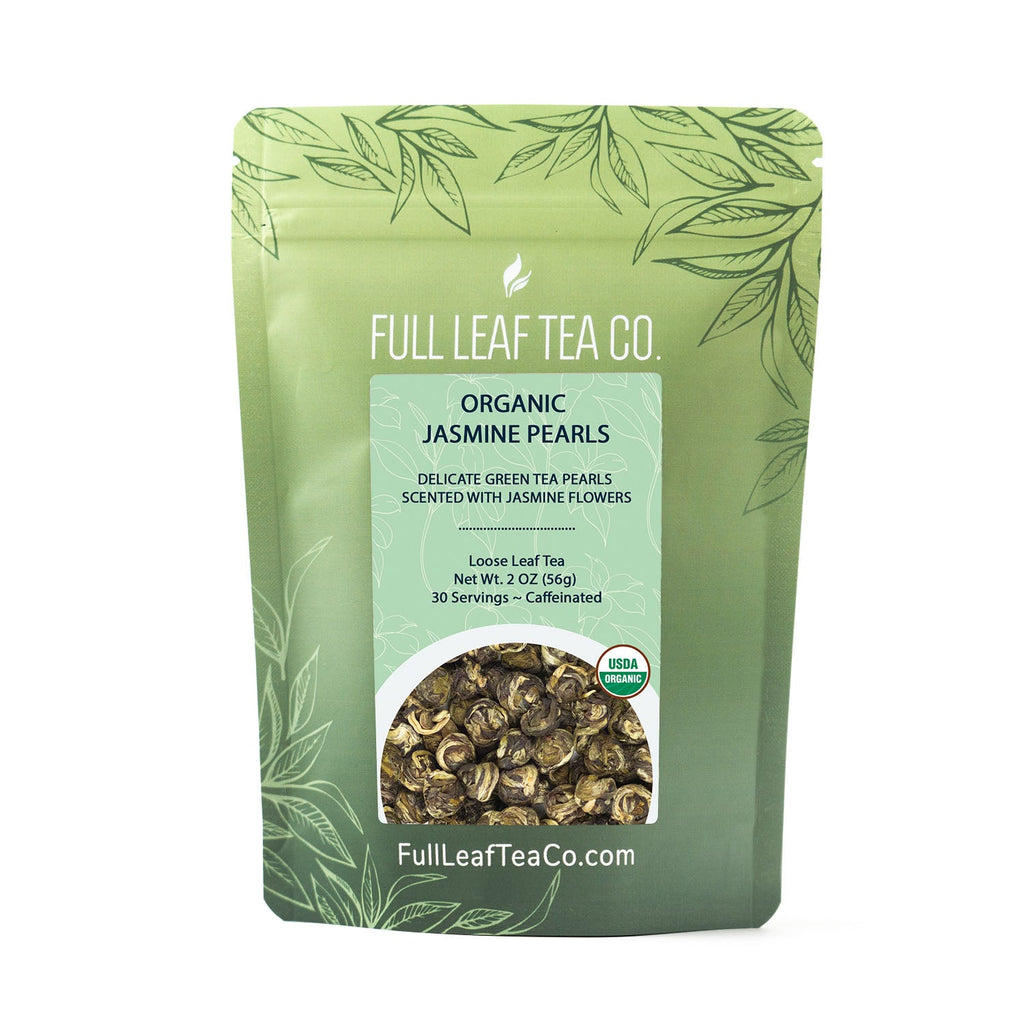 2oz bag of Jasmin Pearls Tea by Full Leaf Tea Company
