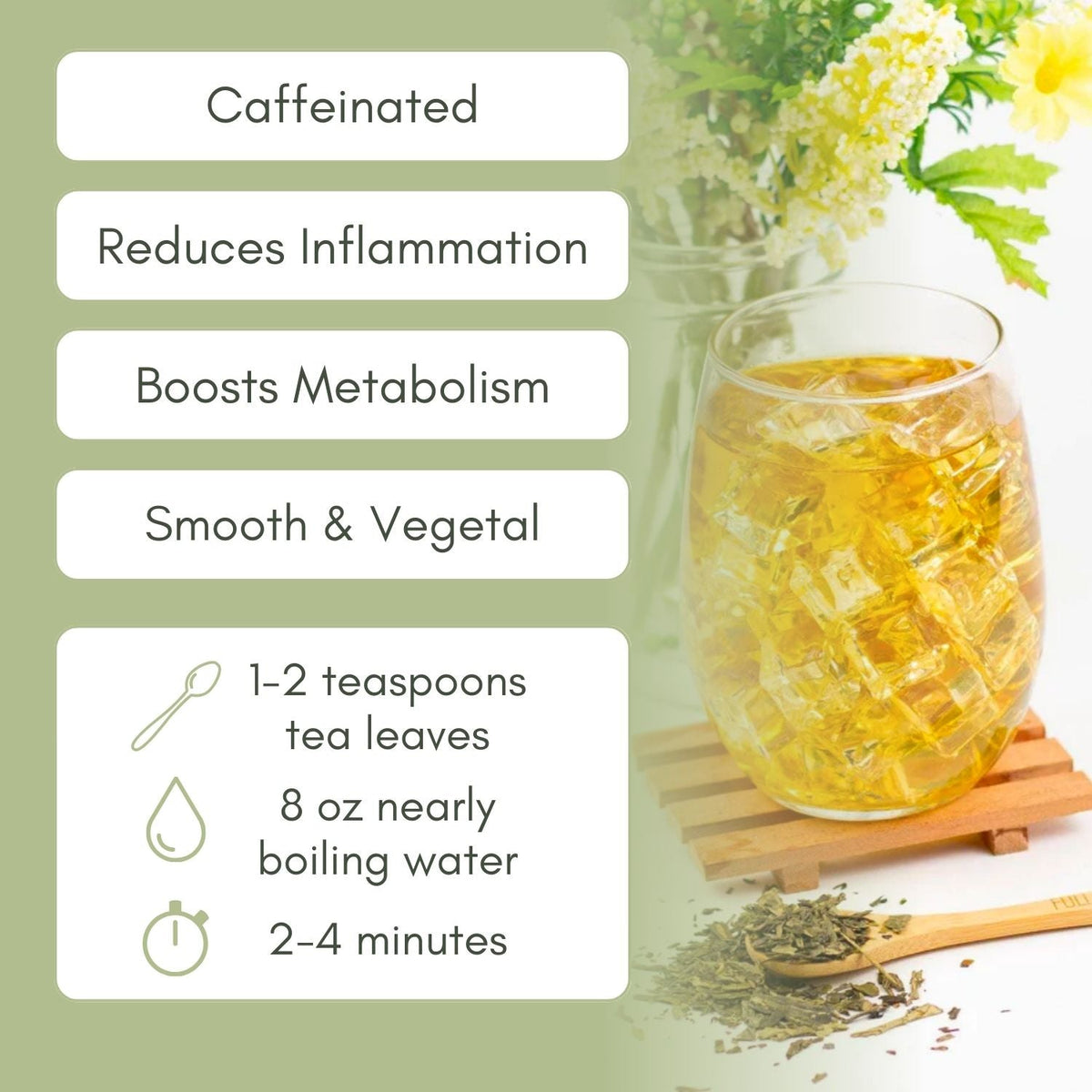 An Infographic description for Organic Lung Ching Tea.