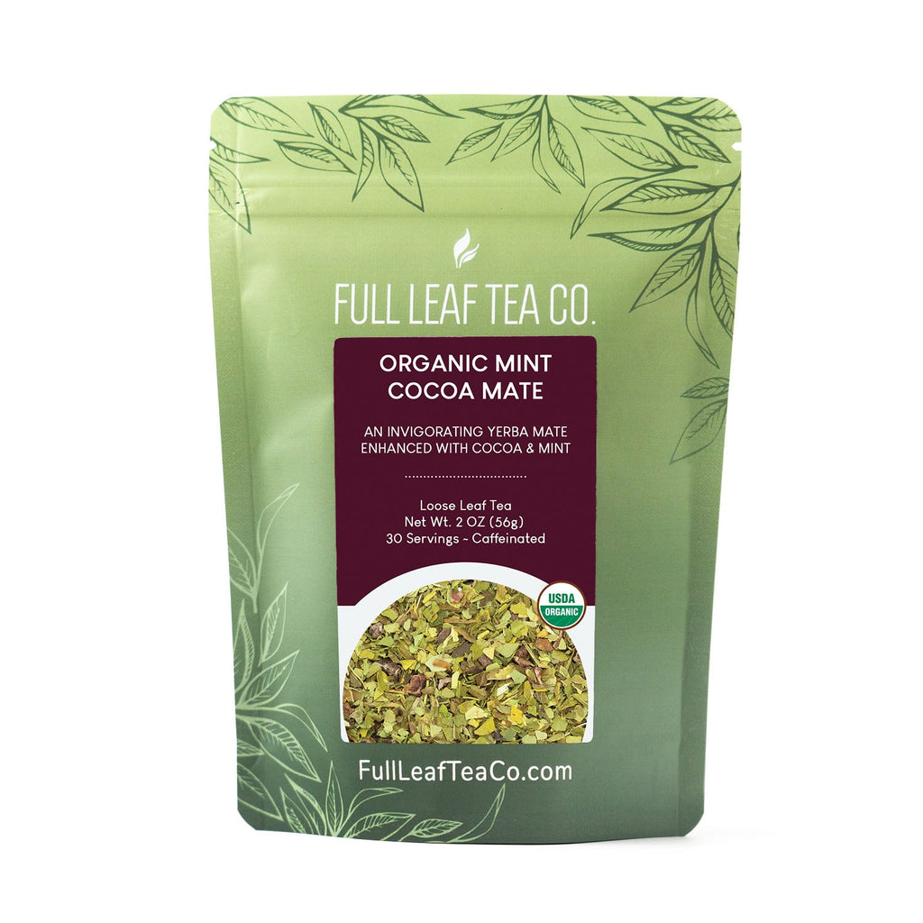 Organic Mint Cocoa Mate - Yerba Mate - Full Leaf Tea Company - 1/2 lb Bulk Bag (approx. 120 servings)