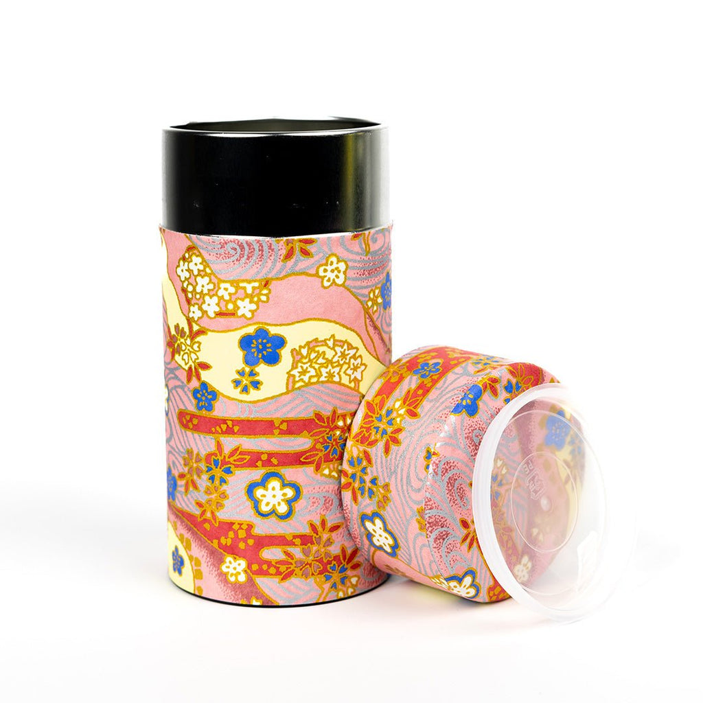 Japanese Tea Canister - Pink Floral - Accessories - Full Leaf Tea Company