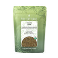 A 2oz bag of Full Leaf Tea Company Organic Thyme Loose Leaf Tea.