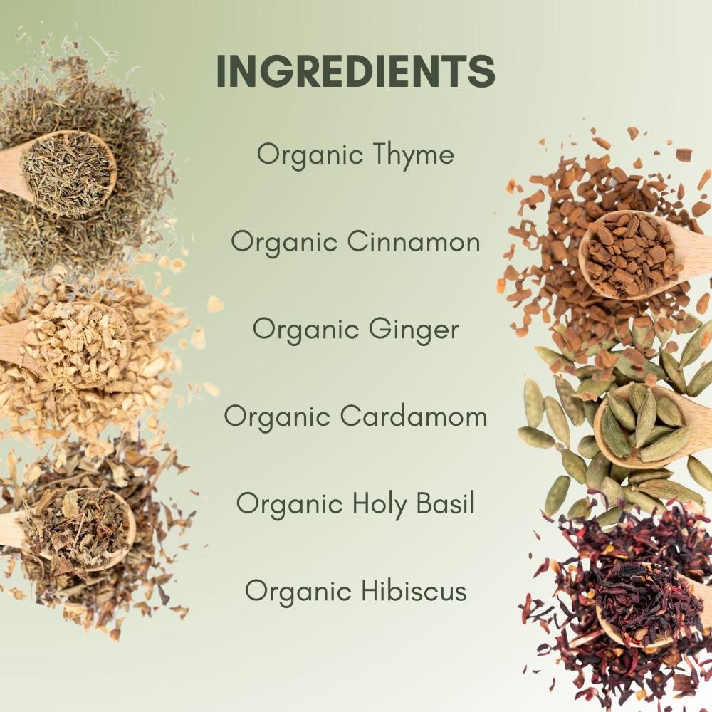 An Ingredient list for Organic Blood Pressure Tea.