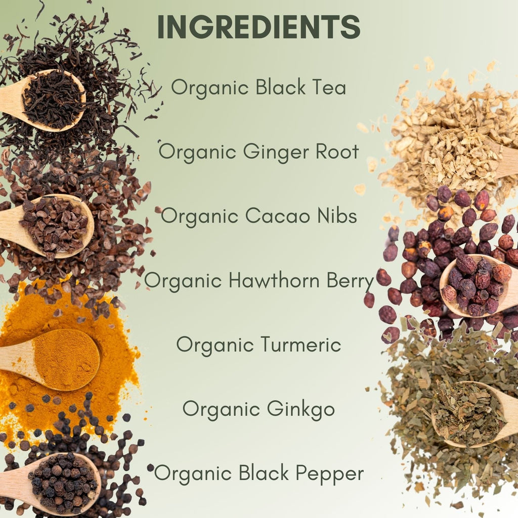 An Ingredient List for Organic Circulation Support Tea.