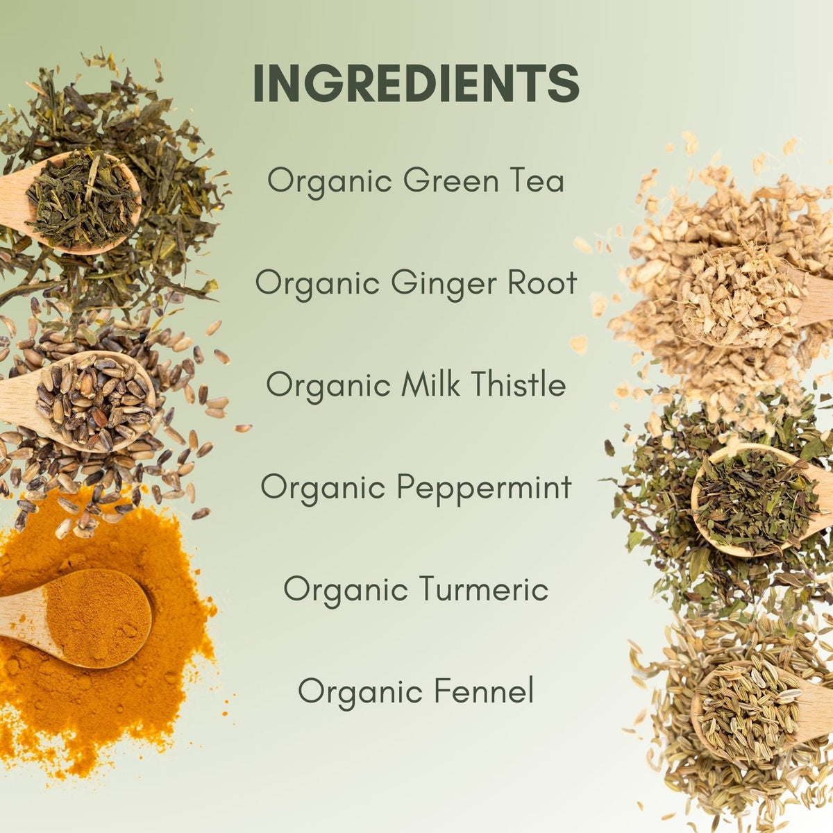 An Ingredient list for Organic Recovery Tea.