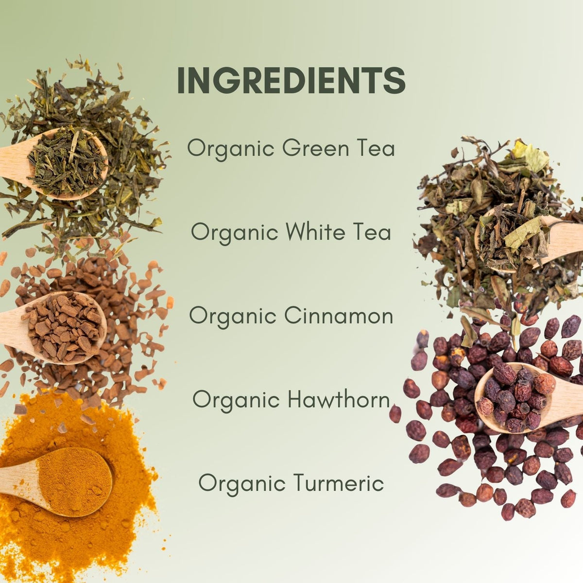 An Ingredient list for Organic Healthy Heart Tea.