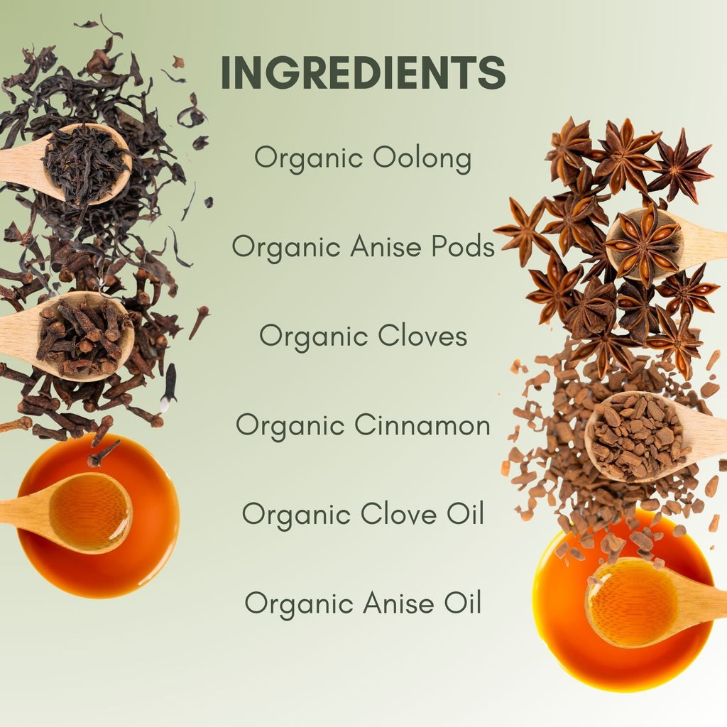 An Ingredient list for Organic Holiday Cheer Tea.