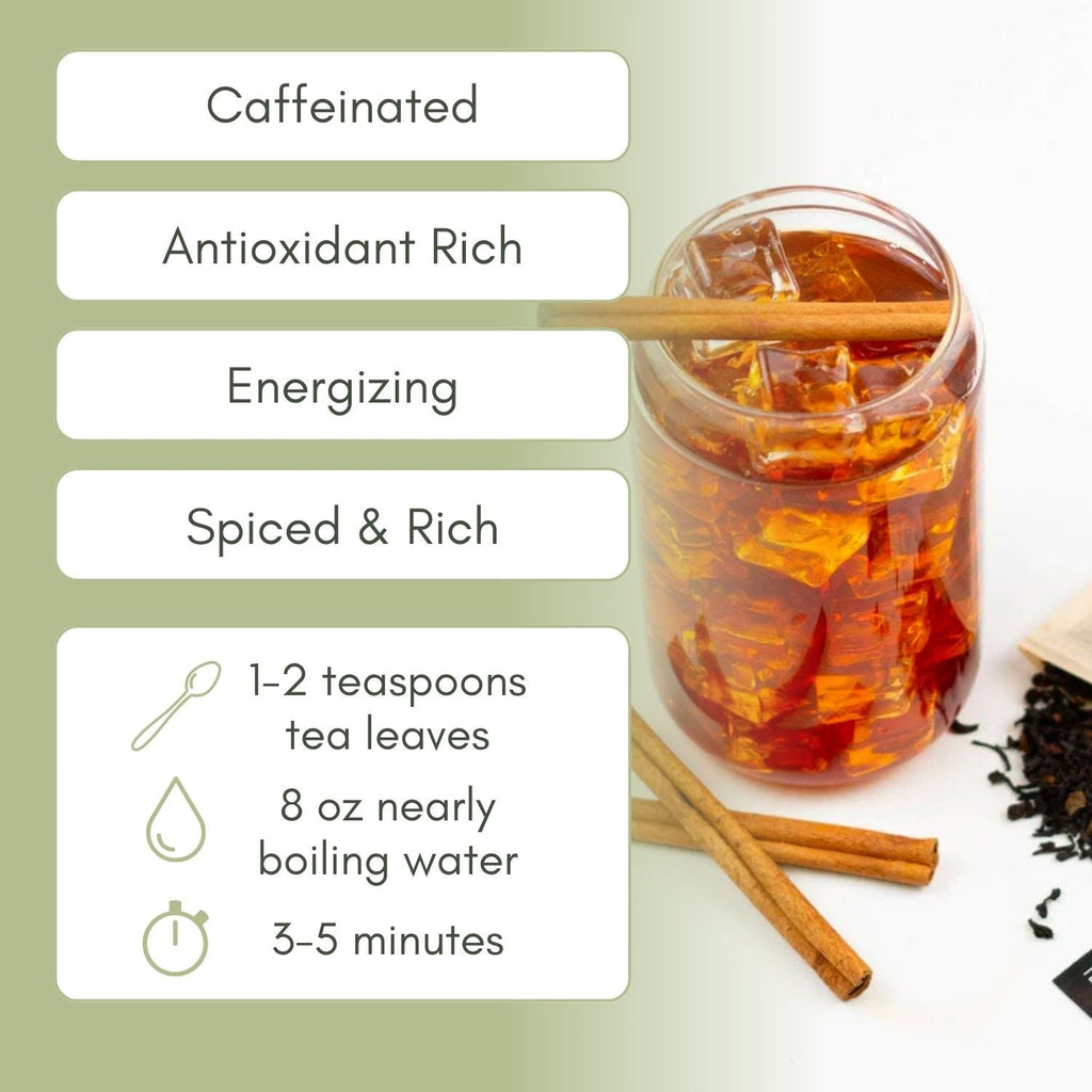 An Infographic description for Organic Hot Cinnamon Tea.