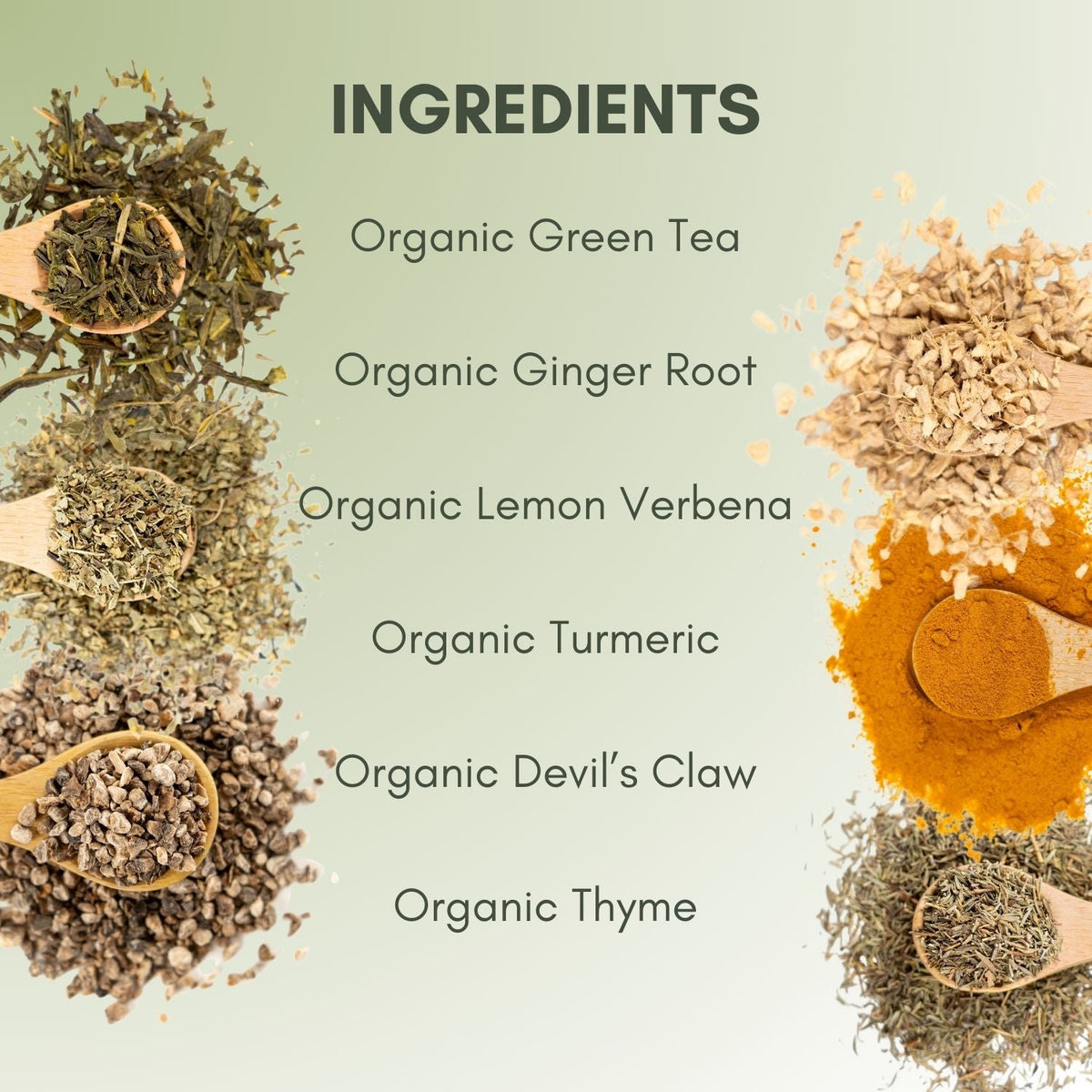 An Ingredient list for Organic Joint Health Tea.