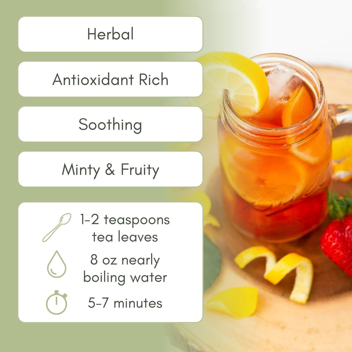 An Infographic description for Organic Northwest Sunset Tea.