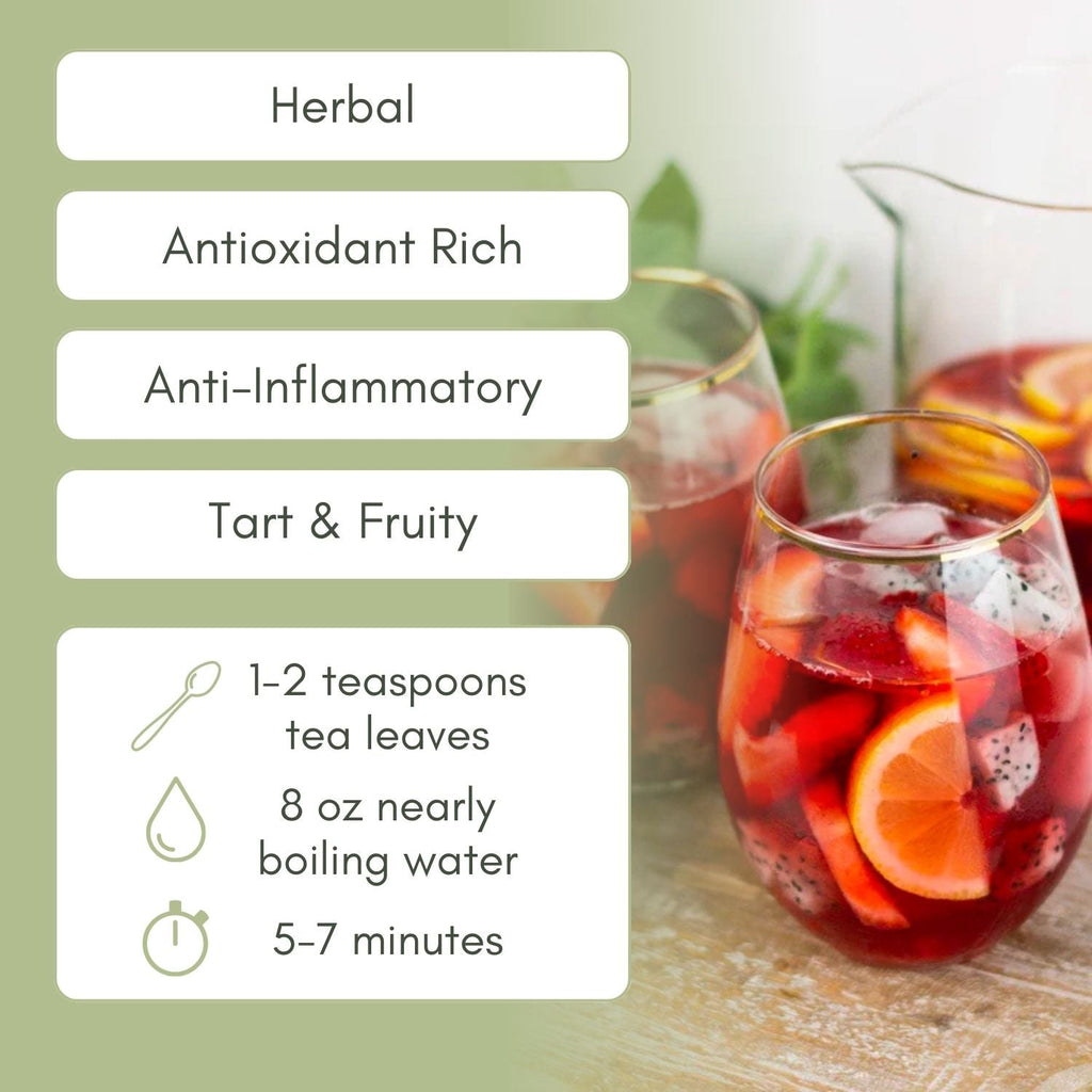 An Infographic description for Organic Passion Tea.