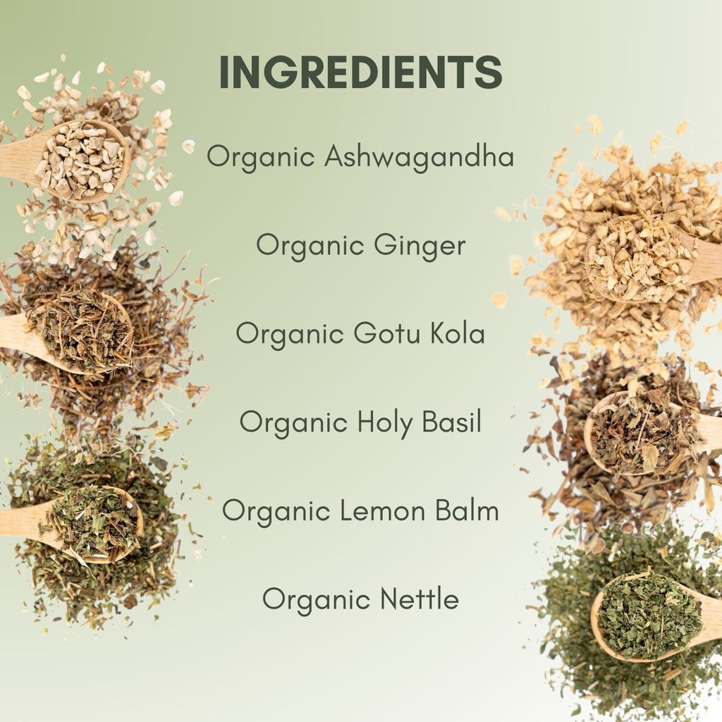 An Ingredient list for Organic Thyroid Health Tea.
